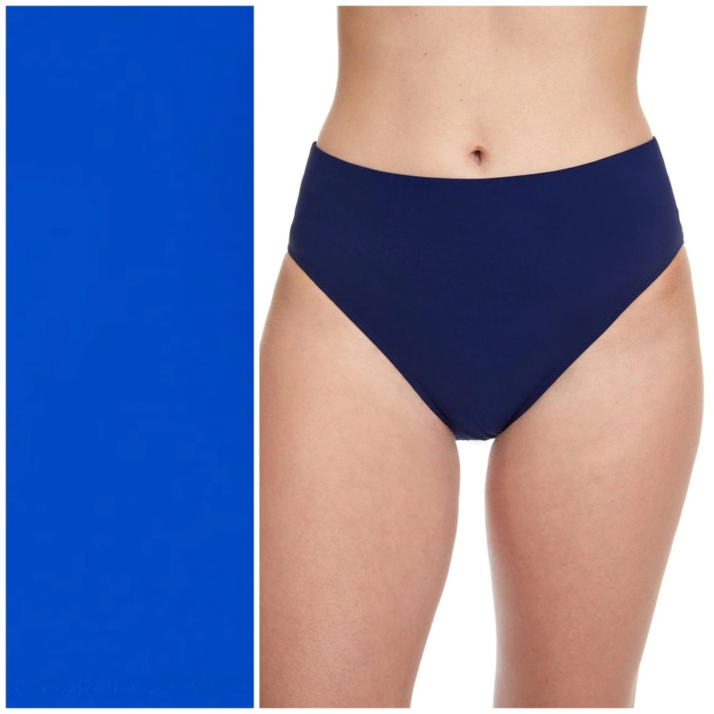NEW! Profile by Gottex Tutti Frutti Seamless Classic Mid-Rise Solid Swim Bottoms